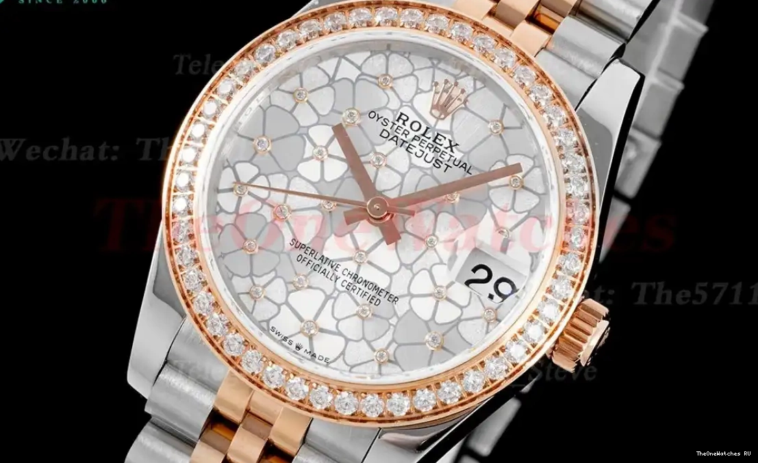 A2824 SS RG Dia JDF Datejust 31mm White Jubilee Flower 0521